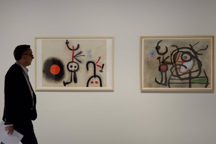 Obras de joan miró primera exposición temporal del Pompidou Málaga.
