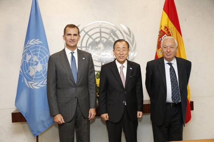 El Rey Felipe, el ministro García-Margallo y Ban Ki moon