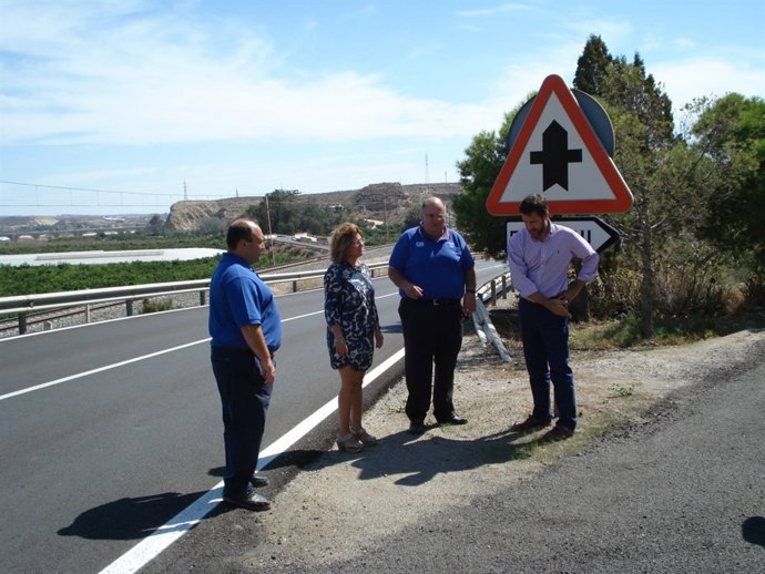 Visita a las obras de mejora de la carretera de Paulenca