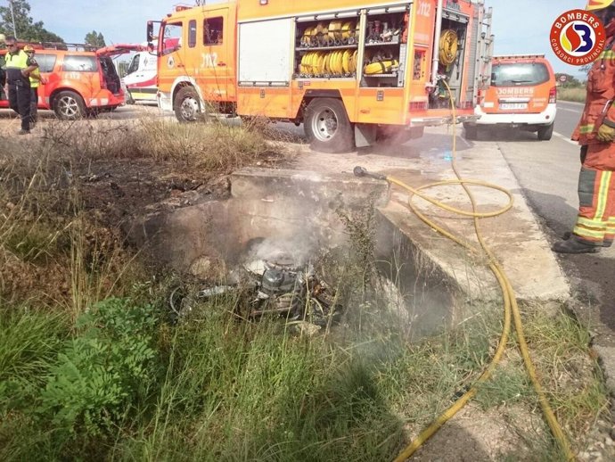 Imagen del accidente ocurrido este sábado en Vilamarxant