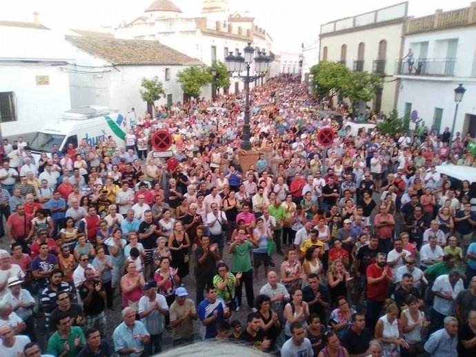 Manifestación celebrada en Aznalcóllar en agosto