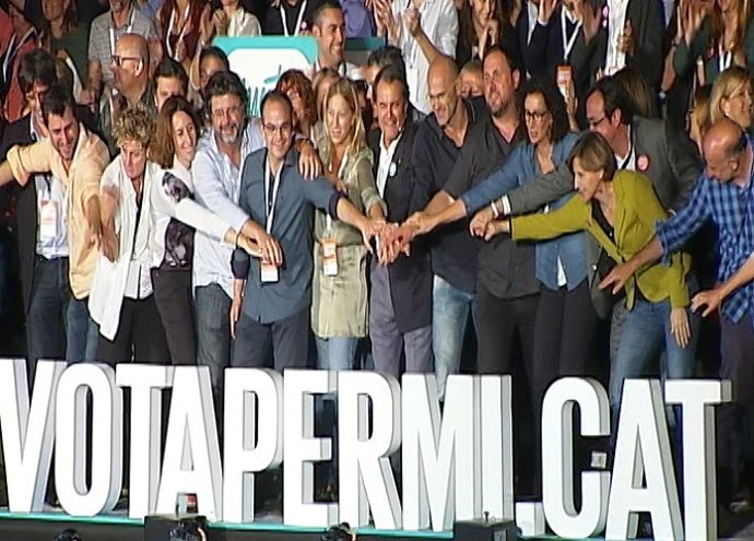 Mas, Junqueras y Romeva cierran la campaña electoral