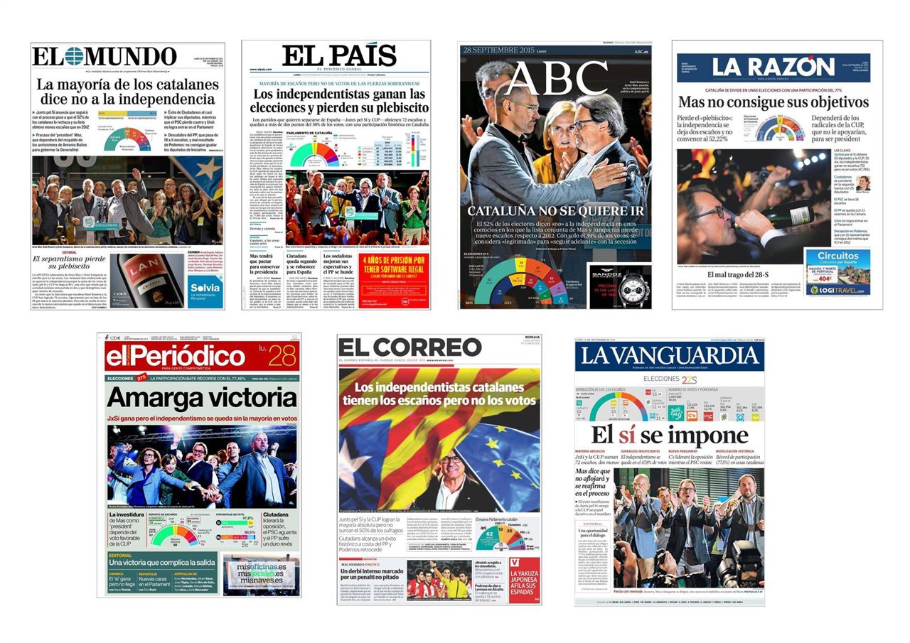 Portadas de prensa del 28 de septiembre
