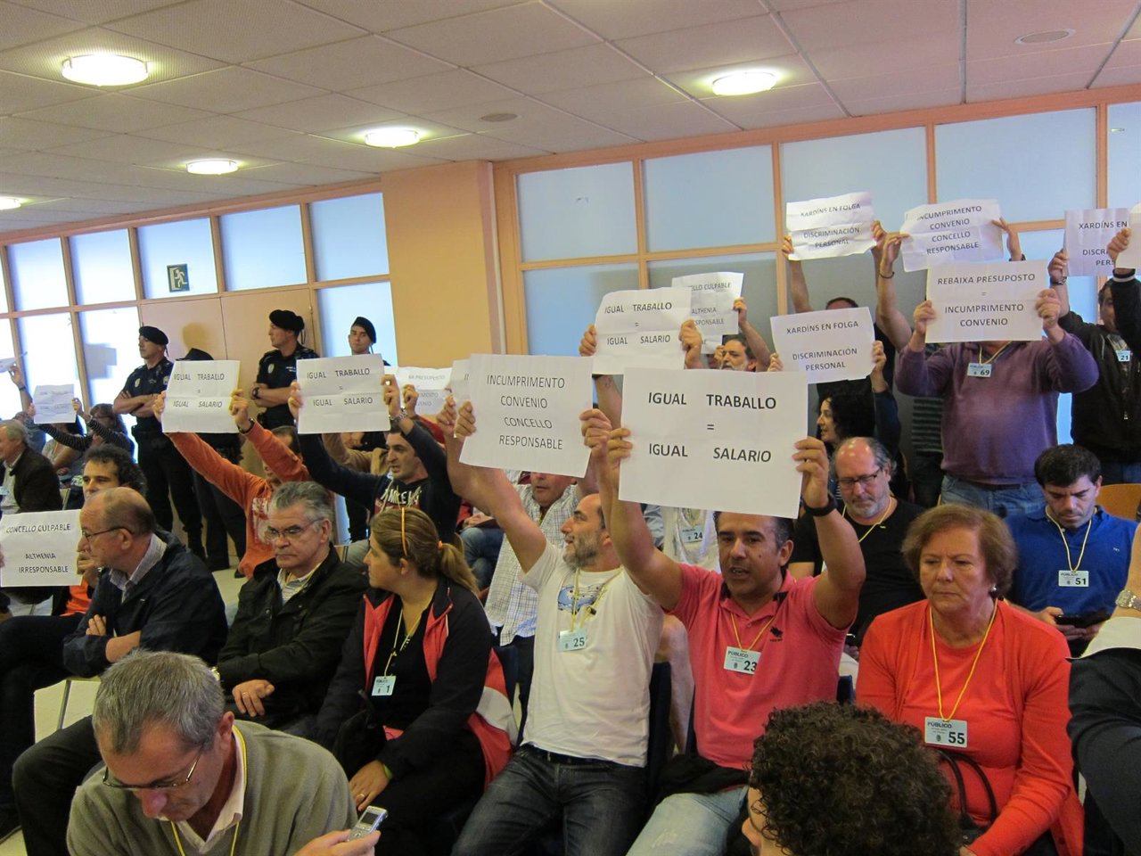 Protesta de trabajadores de jardines de Vigo