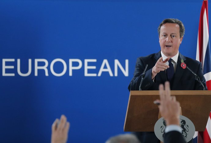 David Cameron durante una cumbre en Bruselas