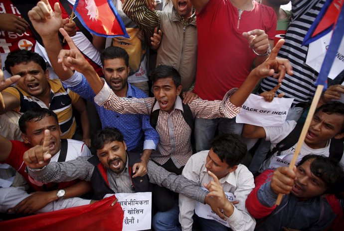Manifestación antiindia en Nepal