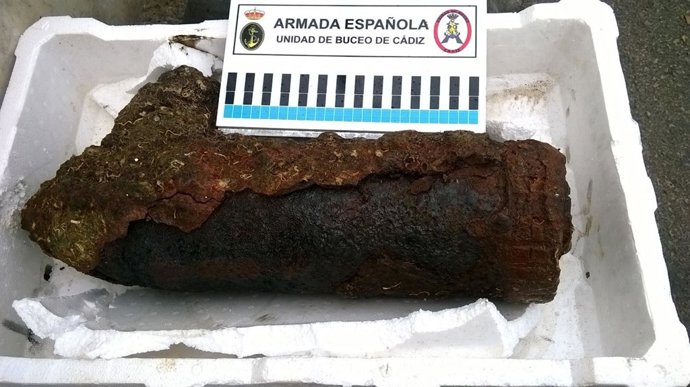 Proyectil encontrado en aguas de Estepona
