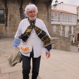 El coportavoz nacional de Anova, Xosé Manuel Beiras,en el Obradoiro