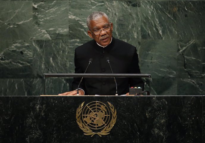 President David Arthur Granger of Guyana addresses attendees during the 70th ses