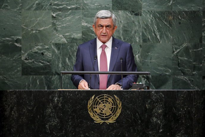 El presidente de Armenia Serzh Sergsyan ante la Asamblea General de la ONU