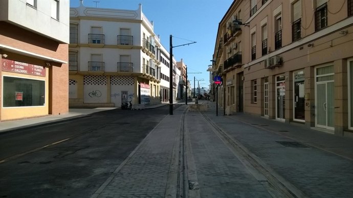 Obras terminadas del tranvía Chiclana-San Feranando