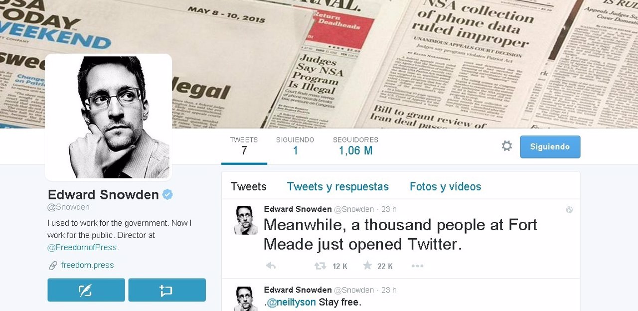 Cuenta de Twitter de Edward Snowden