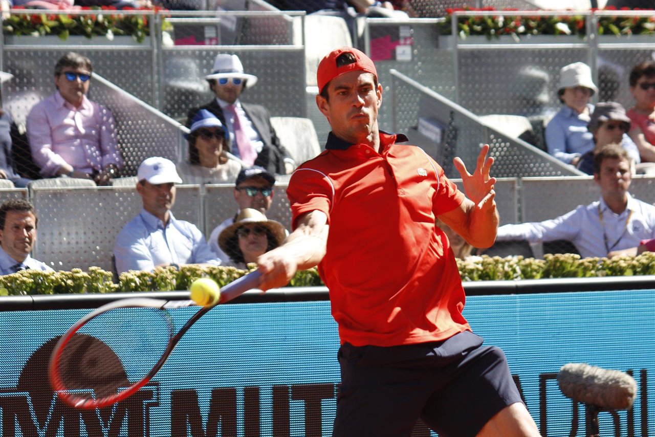 Guillermo García López durante el Mutua Madrid Open 2015