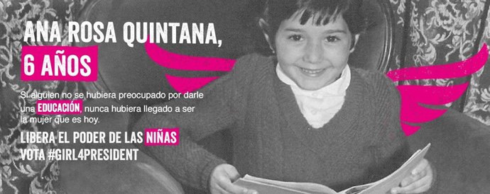 Ana Rosa Quintana con seis años '#Girl4President'