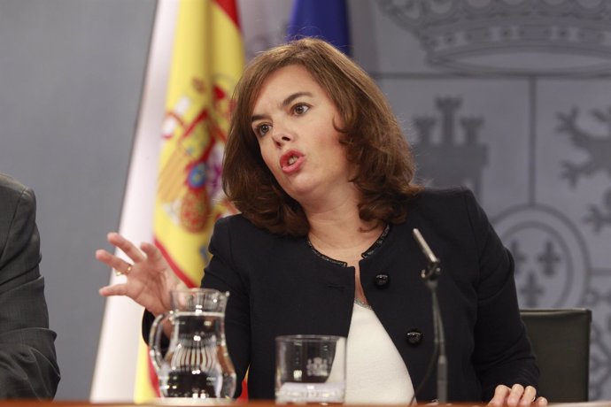 Soraya Santamaría tras el Consejo de Ministros