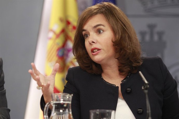 Soraya Santamaría tras el Consejo de Ministros