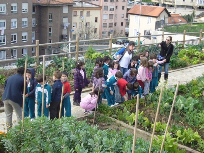 Escolares en los huertos