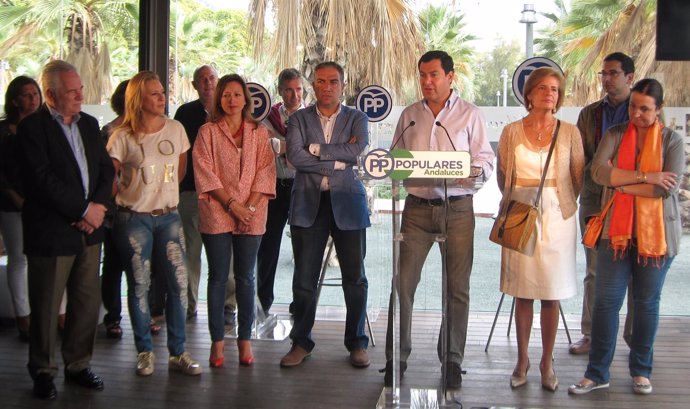 Elías Bendodo y Juanma Moreno en Málaga PP-A