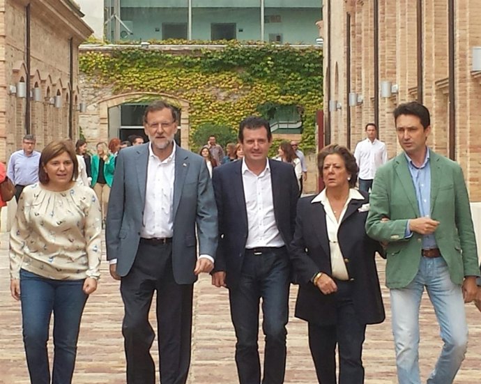 Isabel Bonig junto a Mariano Rajóy, José Císcar, Rita Barberá y Vicente Betoret