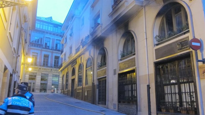 Edificio afectada por el incendio, en el Callejón de los CJ. Huevos. 