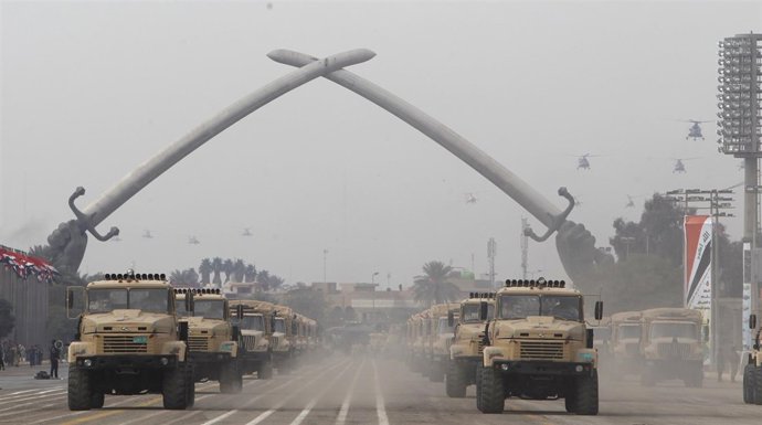 Exhibición militar en la Zona Verde de Bagdad