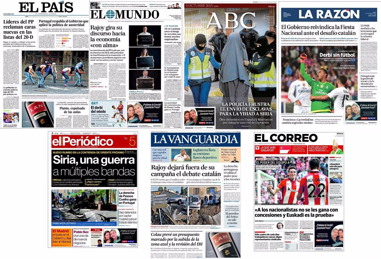 Portadas 5 octubre 2015