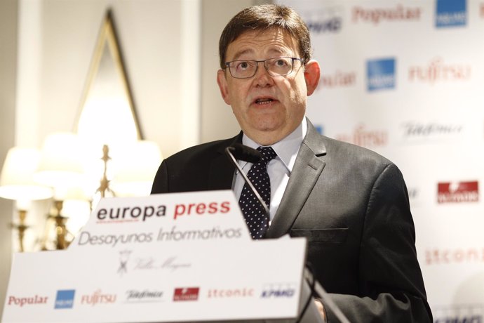 Ximo Puig, presidente de la Comunidad Valenciana, en los Desayunos de Europa Pre