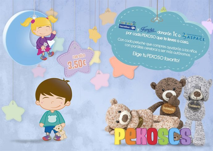 Osos Pekosos, en los centros de Carrefour a favor de Aspace. 