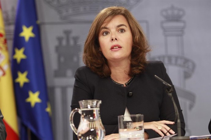 Soraya Santamaría tras el Consejo de Ministros