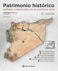 El patrimonio histórico destruido por Estado Islámico en Siria, en mapa e imágenes