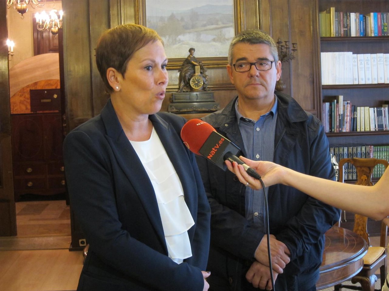 Barkos, junto al alcalde de Sangüesa