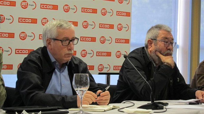Secretarios generales de CC.OO, Ignacio Fernández Toxo, y UGT, Cándido Méndez