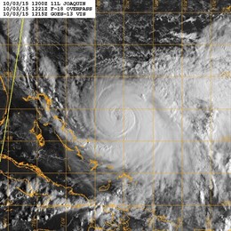 Huracán Joaquín a fecha de 3 de octubre de 2015