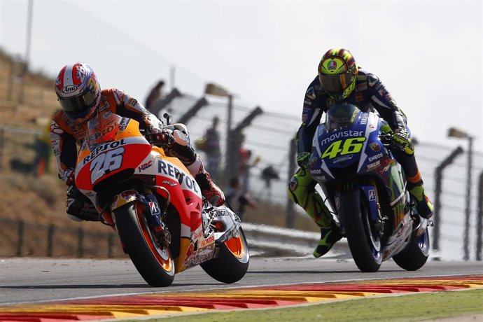 GP Áragon, Dani Pedrosa, Valentino Rossi 