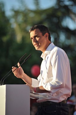 Pedro Sánchez en el mitin de cierre del PSOE