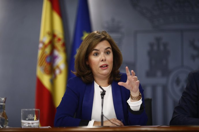 Soraya Sáez de Santamaría tras el Consejo de Ministros
