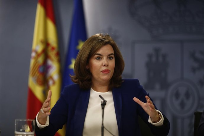 Soraya Sáez de Santamaría tras el Consejo de Ministros