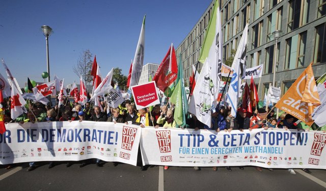 Manifestación contra el TTIP en Berlín