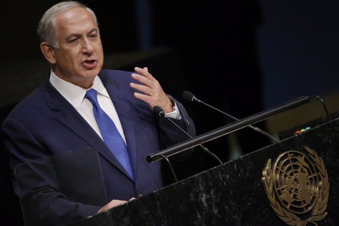 El primer ministro de Israel, Benjamin Netanyahu, habla ante la ONU