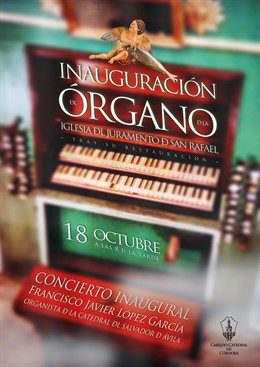 Cartel del concierto inaugural del órgano de la Iglesia del Juramento