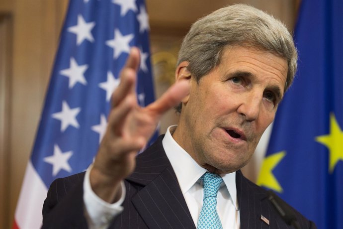 El secretario de Estado norteamericano, John Kerry, en Berlín
