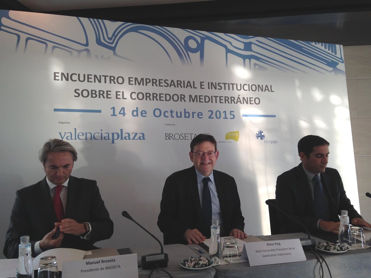 Puig, Broseta y Miró presentan el encuentro sobre el Corredor Mediterráneo