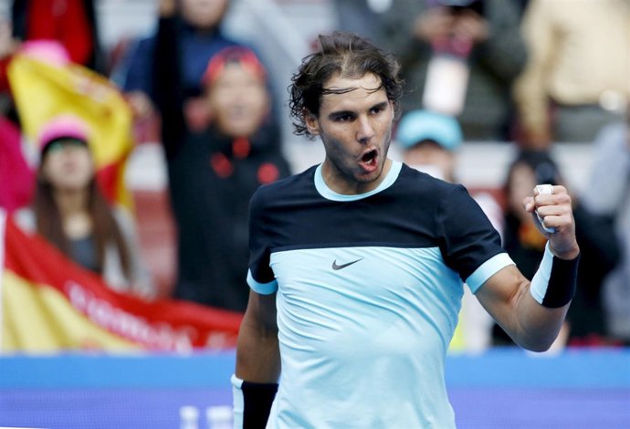 Rafa Nadal, feliz tras ganar a Sock