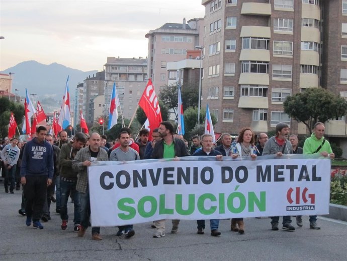 Manifestación del sector del metal en Vigo
