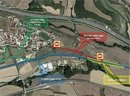 Mapa de accesos a Garínoain.