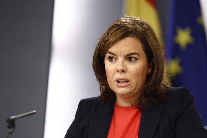 Soraya Sáenz de Santamaría tras el Consejo de Ministros