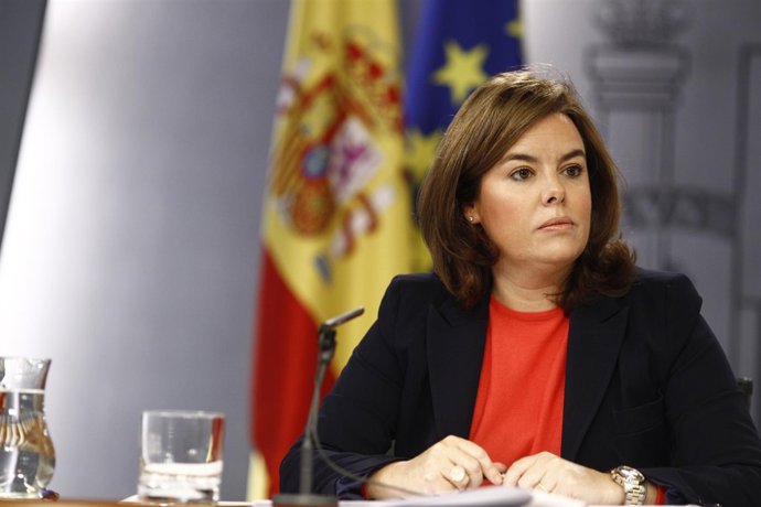 Soraya Sáenz de Santamaría tras el Consejo de Ministros