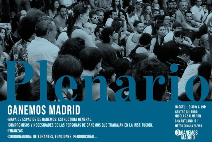 Un cartel del plenario