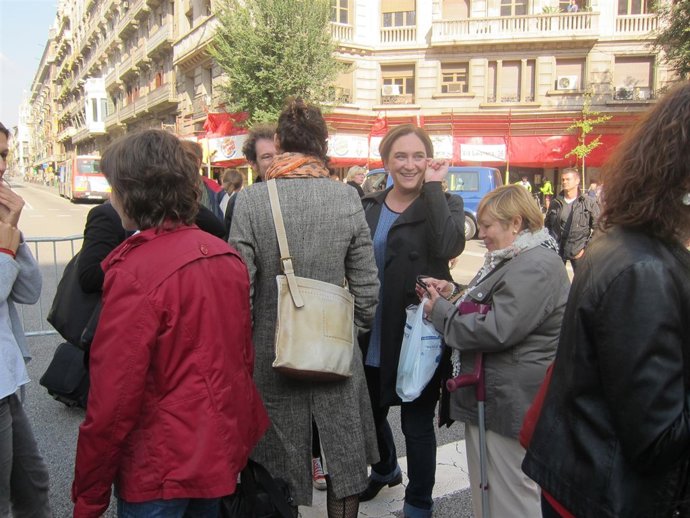 La alcaldesa Ada Colau, en el Día sin Coches