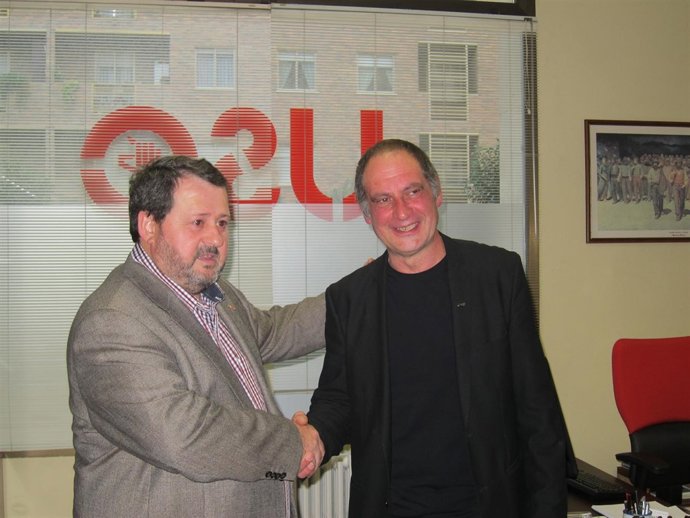 Julio Salazar junto a Javier Martínez de USO La Rioja